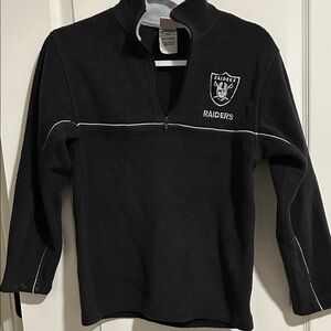 Raiders Black Quarter-Zip Fleece Pullover size 10/12 youth
